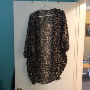 Leopard print kimono